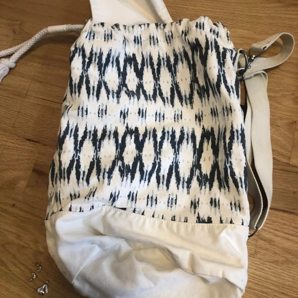 Stylish White and Black Patterned Women's Bag